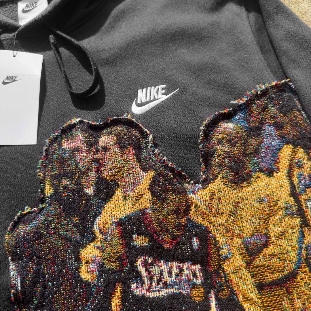 1 OF 1 NIKE IVERSON TAPESTRY HOODIE REWORK - SIZE L