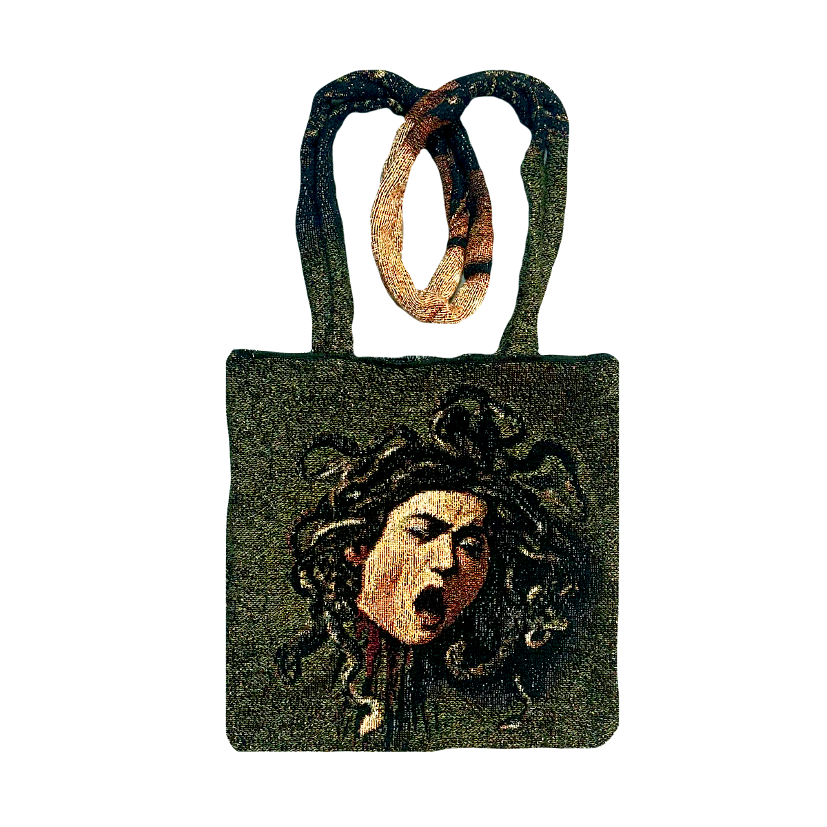 MEDUSA TAPESTRY SHOULDER TOTE BAG